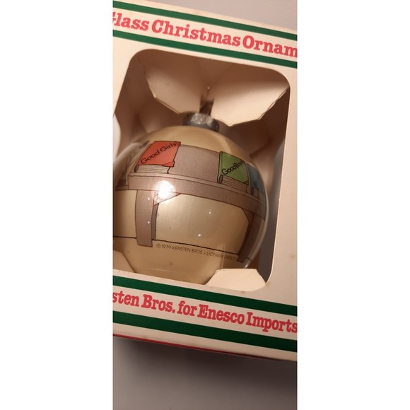 Christmas Ornament Vintage ENSCO in box, elf, stealing bad girl book - Picture 5 of 8